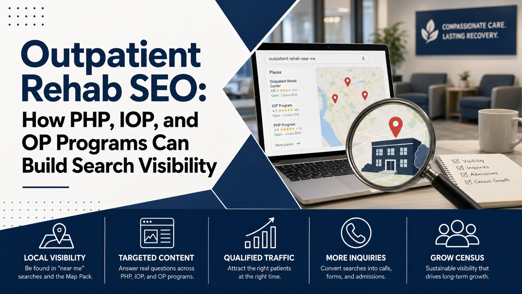 Outpatient Rehab SEO: How PHP, IOP, and OP Programs Can Build Search Visibility